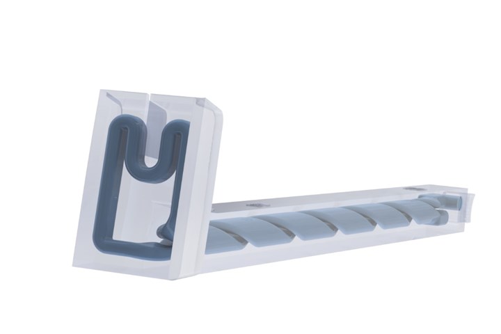 A consistently-spaced cooling circuit to the surface of the mold is the key to success in conformal cooling. Images courtesy of Next Chapter Manufacturing.